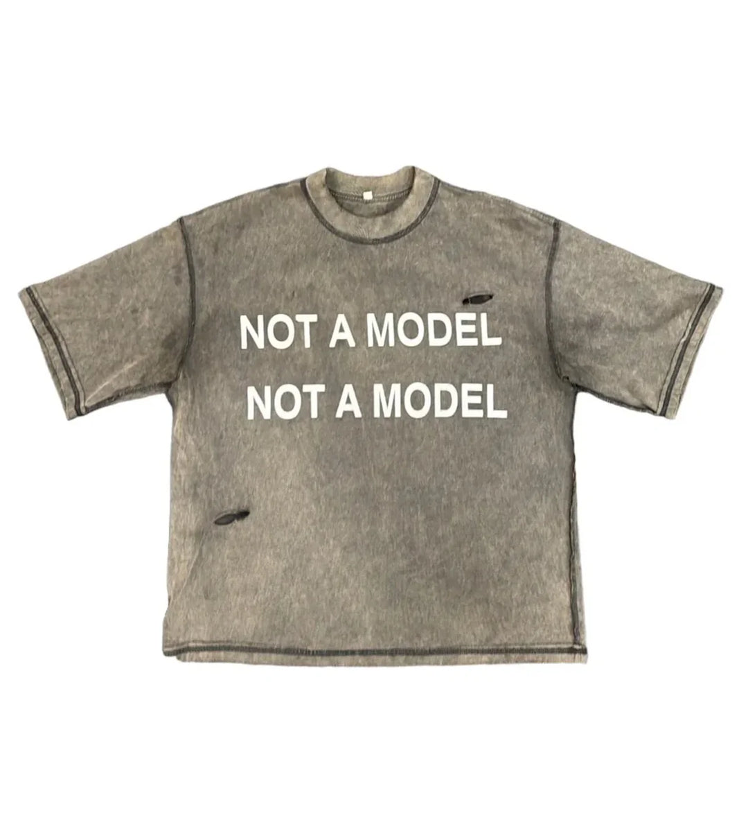 BOTTEGA DESIRES NOT A MODEL TEE GREY