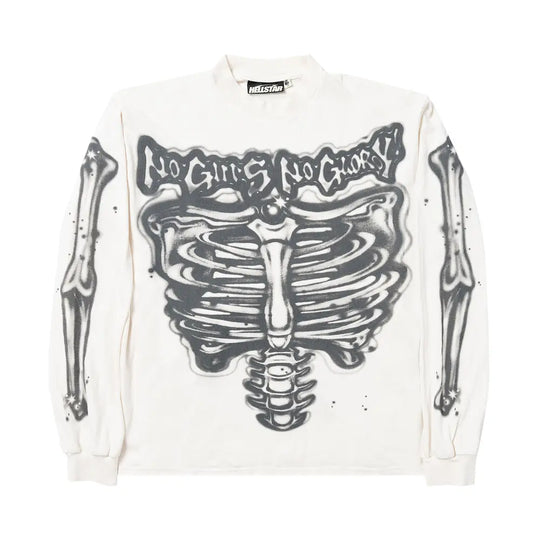 Hellstar Airbrush Bones Long-Sleeve White