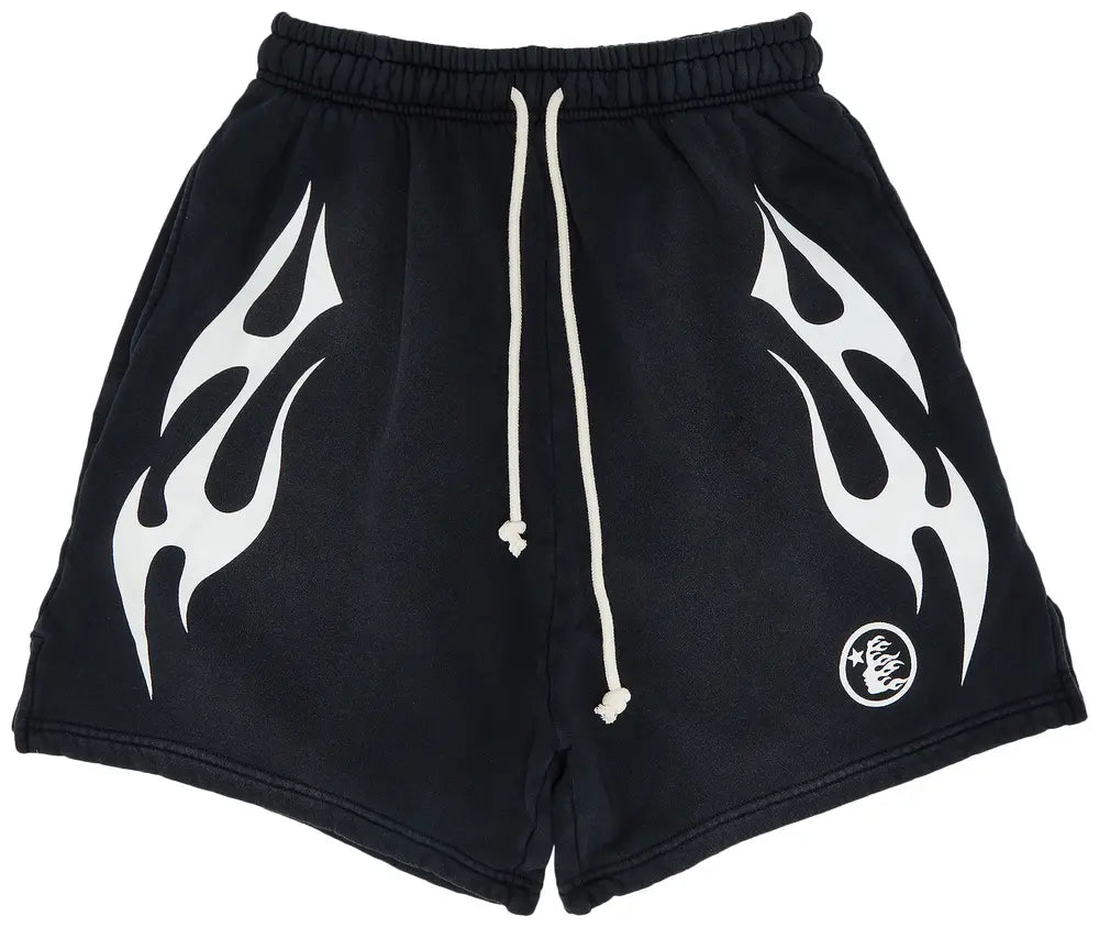 Hellstar Flame Shorts 'White'