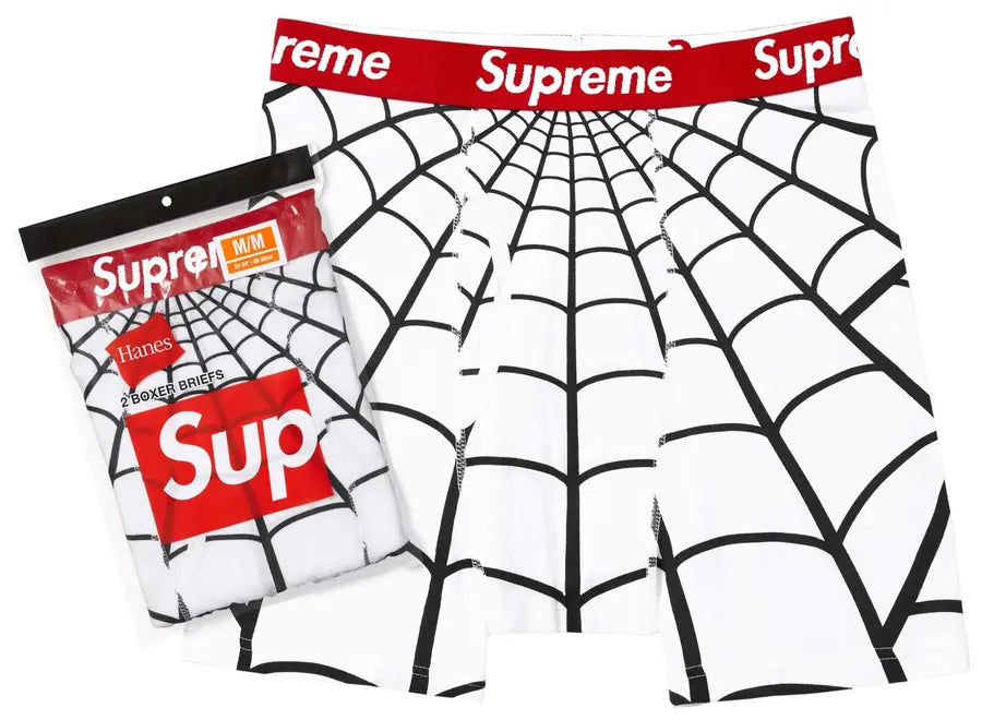 Supreme x Hanes Spider-Man Boxer Briefs (2 Pack) WHITE Supreme x Hanes Spider-Man Boxer Briefs (2 Pack) WHITE