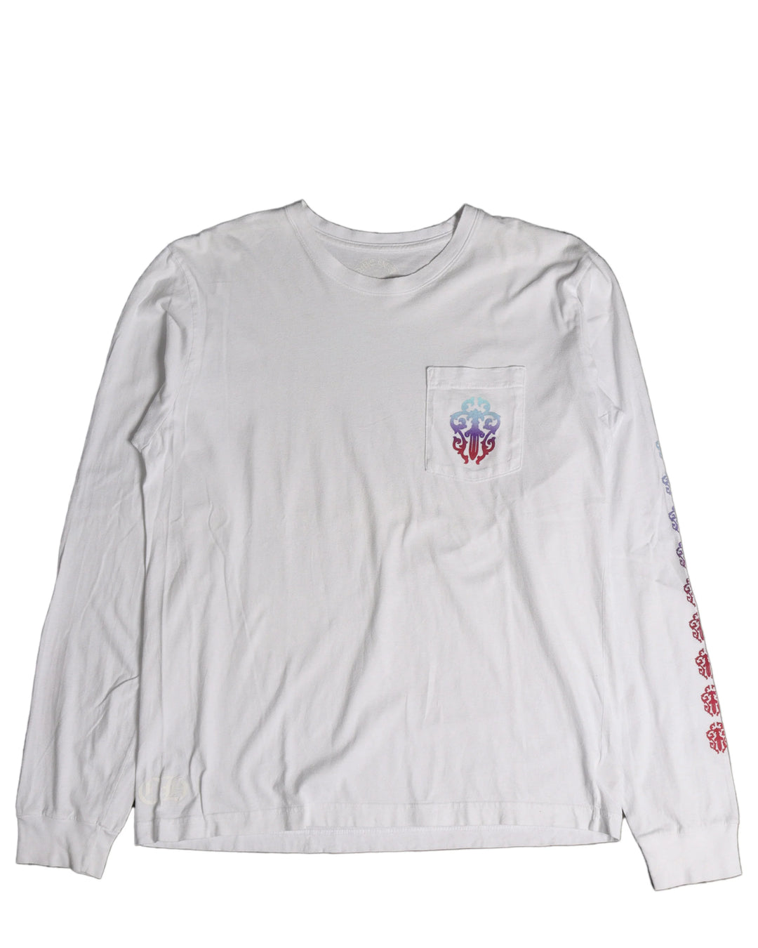 Chrome Hearts Gradient Dagger Logo Long Sleeve White