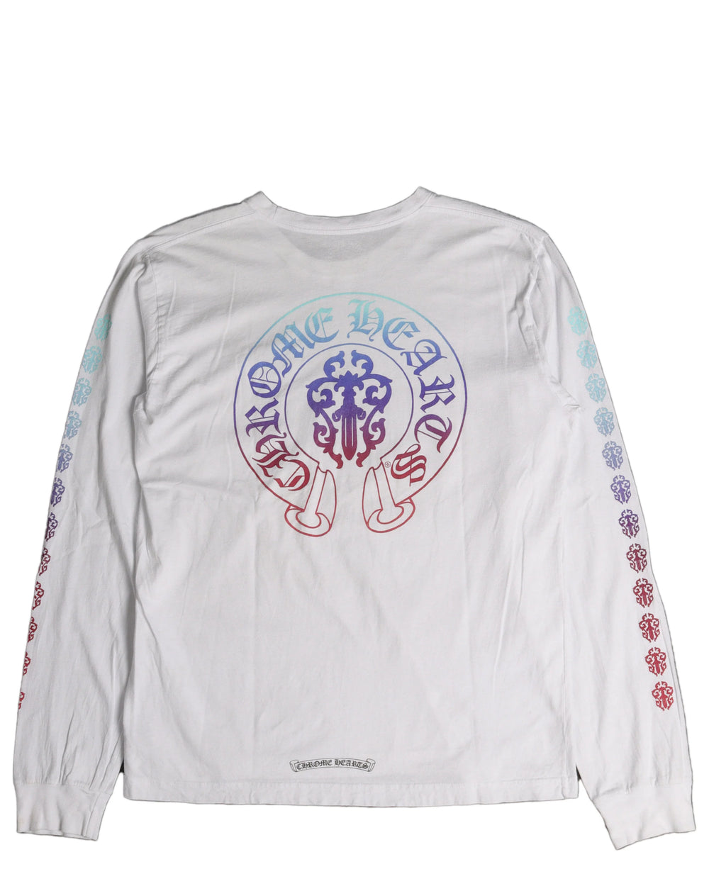 Chrome Hearts Gradient Dagger Logo Long Sleeve White