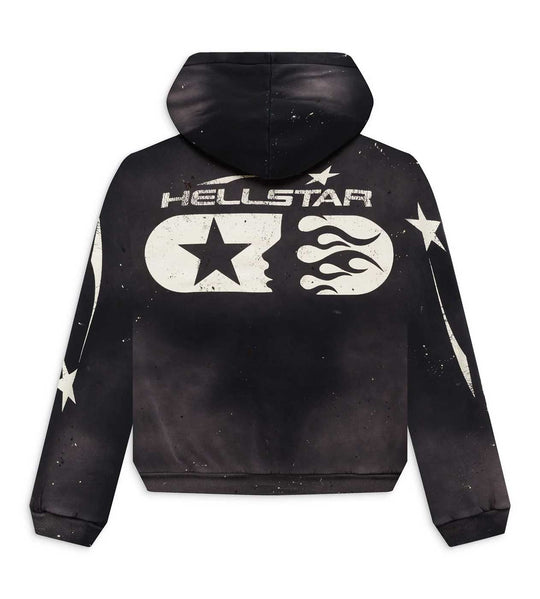 Hellstar Studios Zip Up Hoodie Black