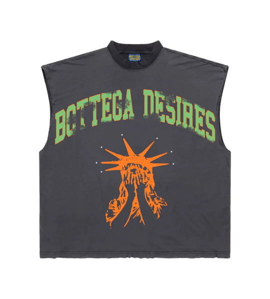 BOTTEGA DESIRES UNRULY DESIRES SLEEVELESS TEE BLACK