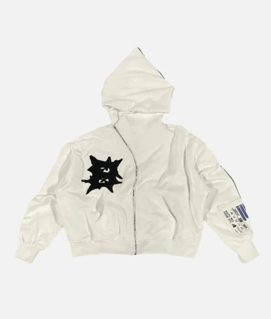 BILLIONAIRE STUDIOS BLOO GRADIENT SCALE ZIP HOODIE WHITE