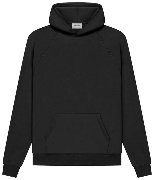 ESSENTIALS BLACK HOODIE BACK LOGO