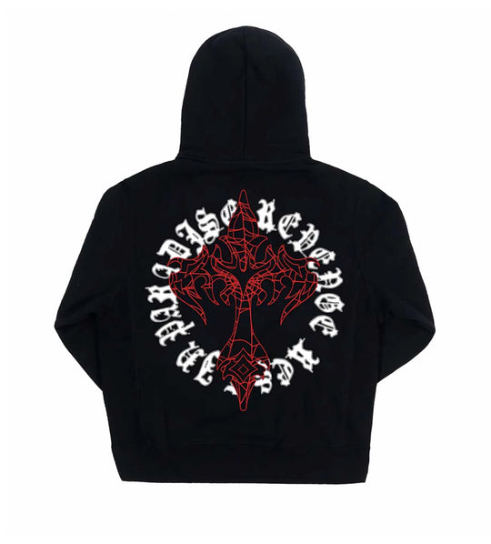 REVENGE WEB CROSS BLACK HOODIE