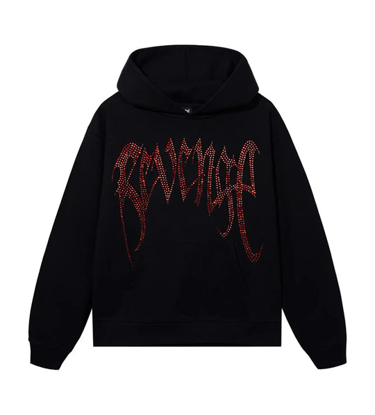 REVENGE x XXXTENTACION HEARTBREAK BEJEWELED HOODIE BLACK