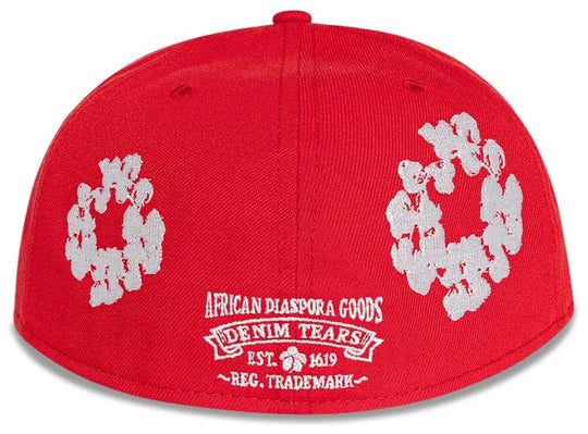 DENIM TEARS NEW ERA HAT COTTON WREATH RED