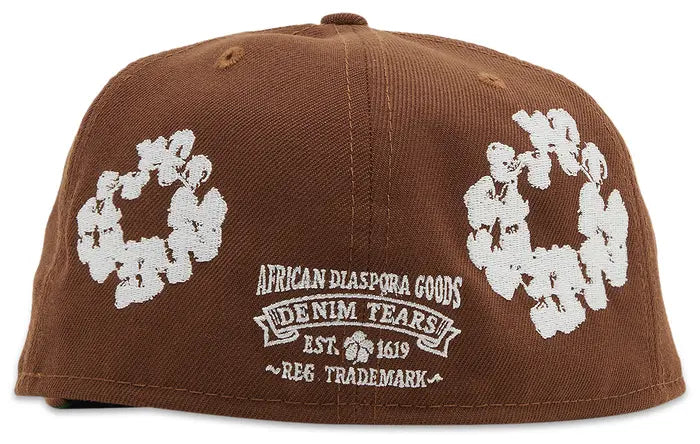 DENIM TEARS NEW ERA HAT COTTON WREATH BROWN