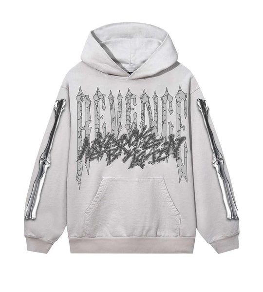 REVENGE CHROMED OUT HOODIE CEMENT