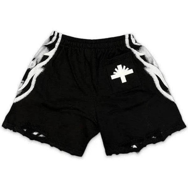 Vertabrae Logo Sweatshorts Skull Black White