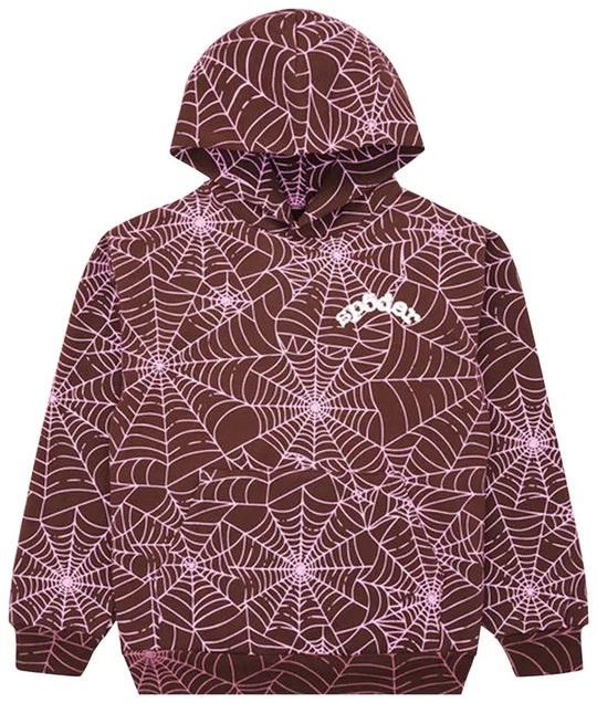 Sp5der All Over Print Hoodie Brown