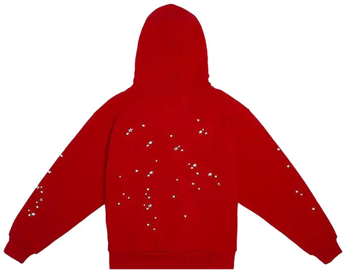 Sp5der Atlanta Zip Up Hoodie Red