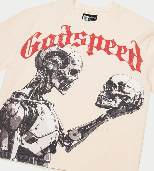 GODSPEED MANKIND VS AI 3 TEE BONE/RED