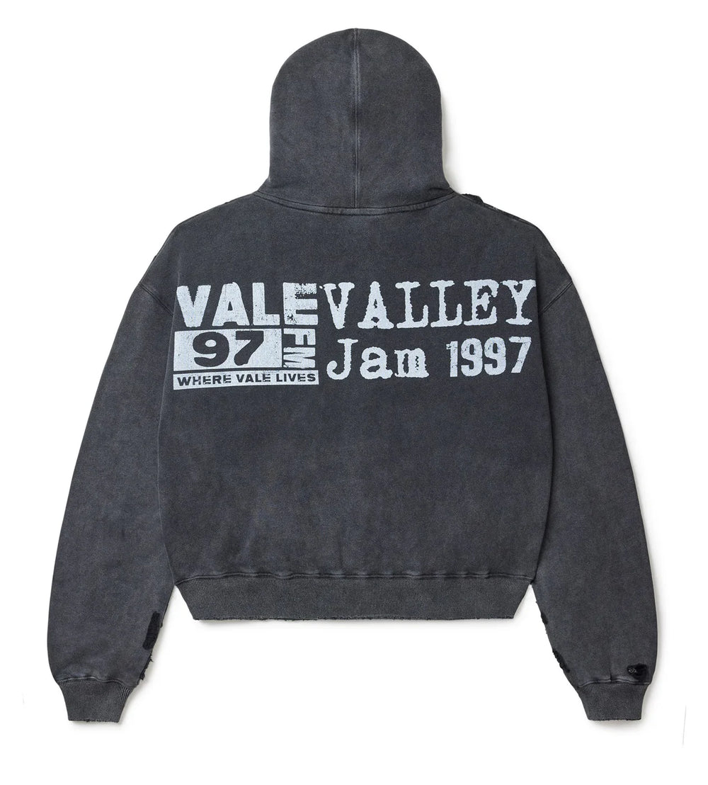 VALE FOREVER BIG CHAIN BEJEWELED HOODIE BLACK