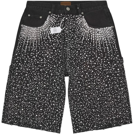Birth Of Royal Child Diamond Jean Shorts Black