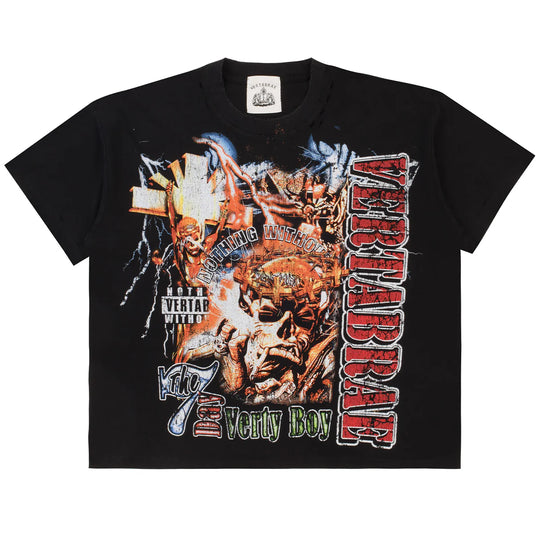 Vertabrae 7 Rap Tee Vintage Black