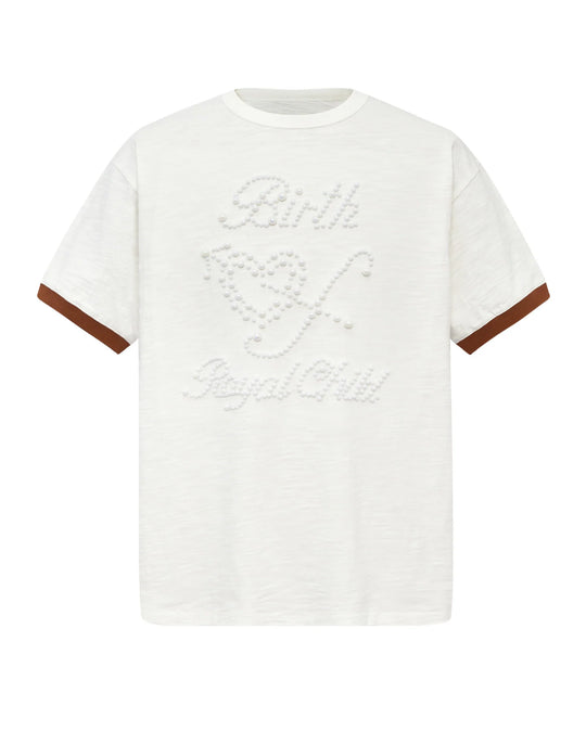 BIRTH OF ROYAL CHILD PEARL PATCHWORK TEE WHITE