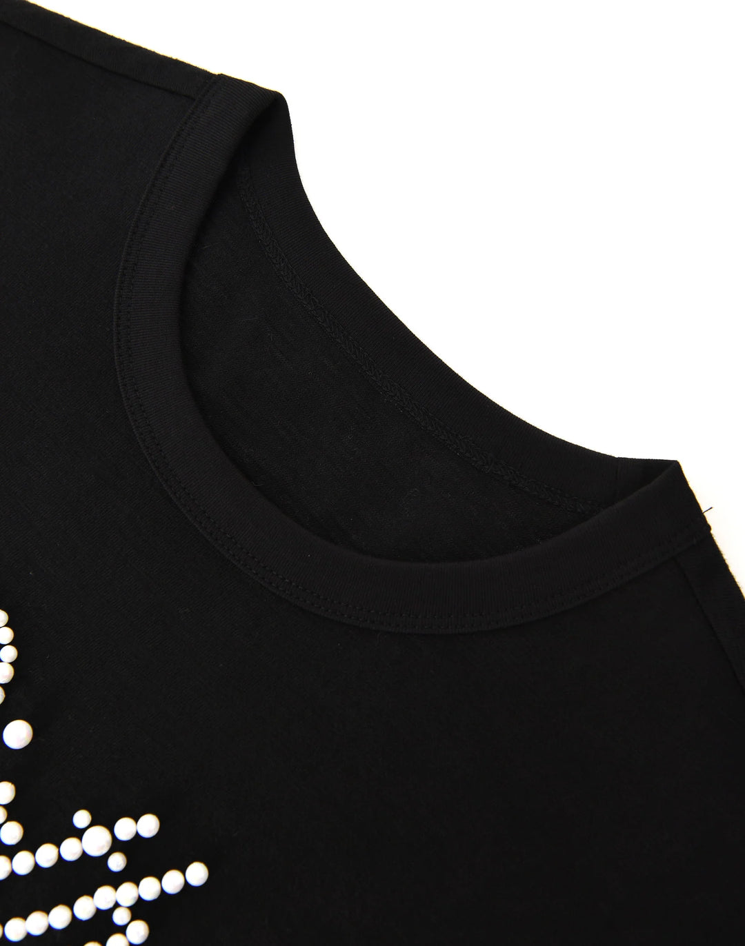 BIRTH OF ROYAL CHILD PEARL PATCHWORK TEE BLACK