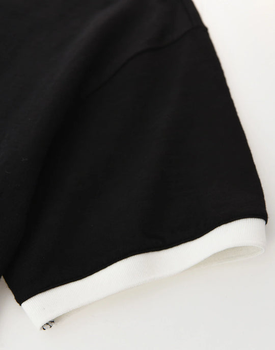 BIRTH OF ROYAL CHILD PEARL PATCHWORK TEE BLACK