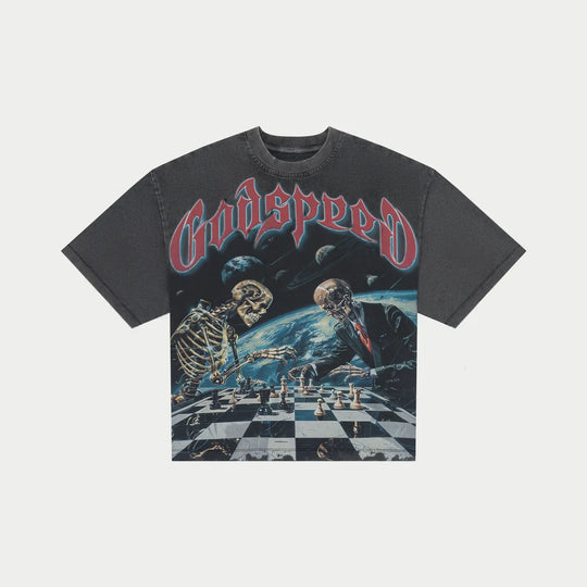 GODSPEED CHECKMATE TEE GREY WASH