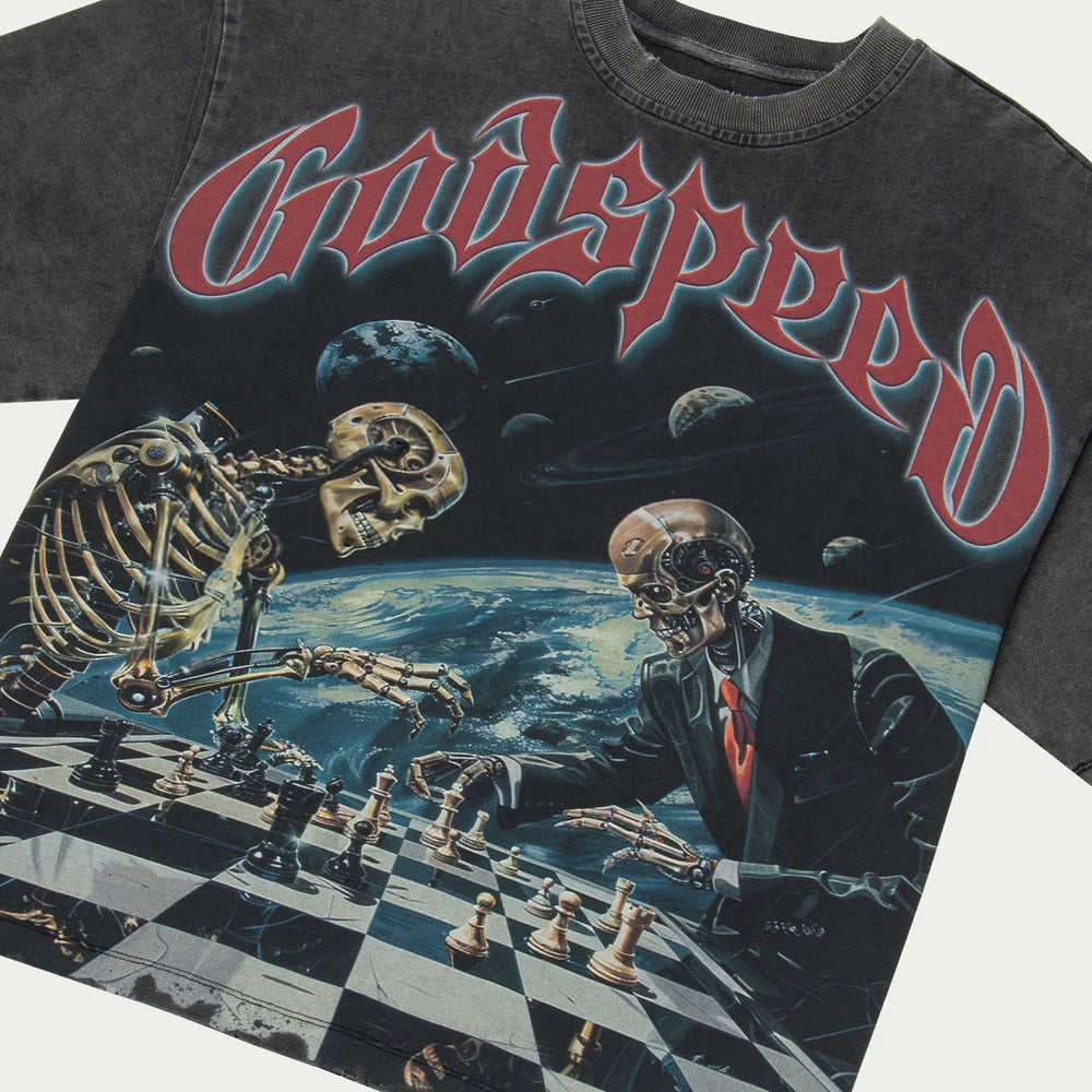 GODSPEED CHECKMATE TEE GREY WASH
