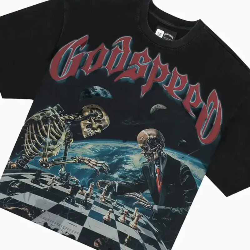GODSPEED CHECKMATE TEE BLACK WASH