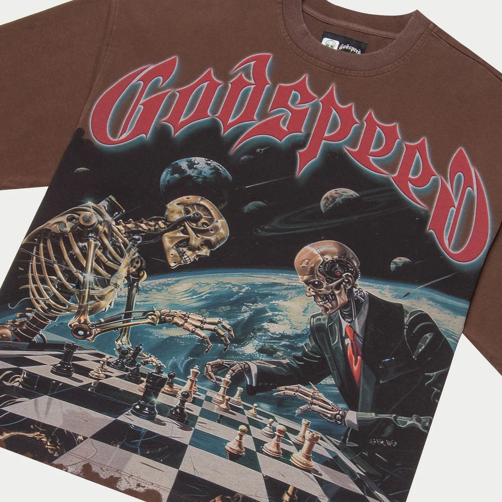 GODSPEED CHECKMATE TEE BROWN WASH
