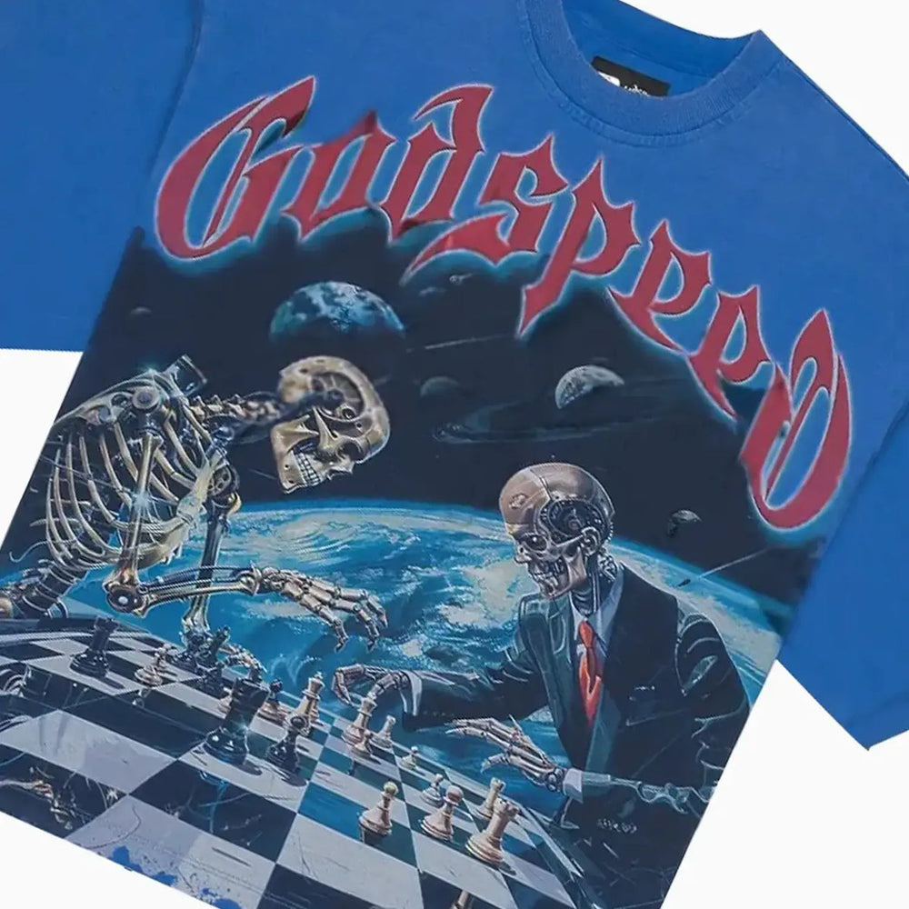 GODSPEED CHECKMATE TEE BLUE WASH