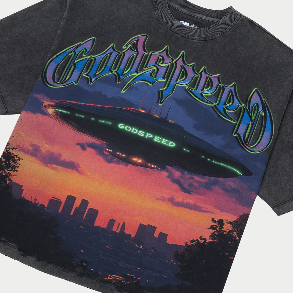 GODSPEED Purple City Tee Grey Wash