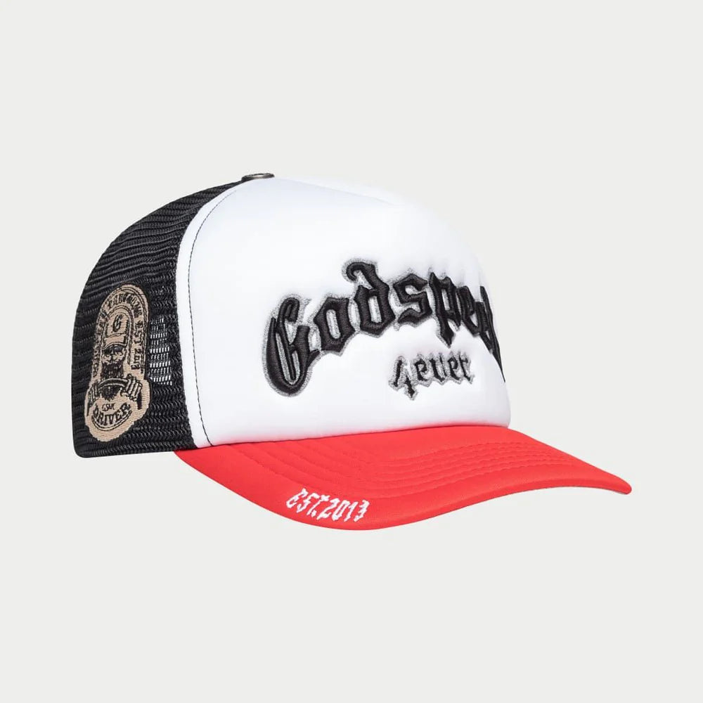 GODSPEED GS FOREVER FOAM TRUCKER HAT BLACK/RED