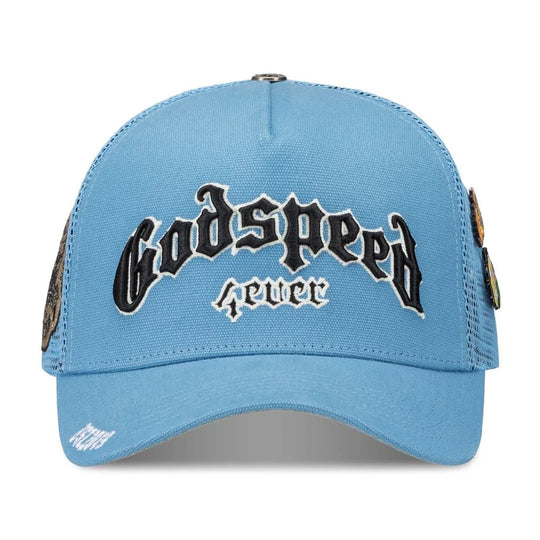 GODSPEED FOREVER TRUCKER HAT BABY BLUE