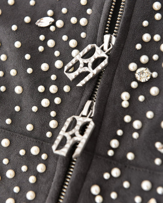 Birth of a Royal Child Cashew Blossom Pearl Zipper Hoodie