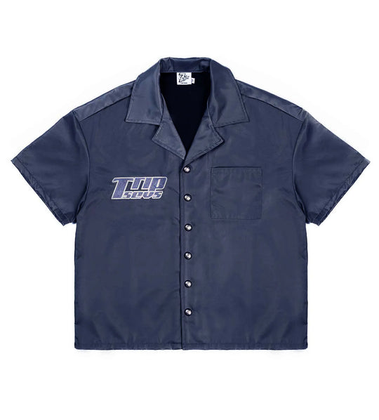 TRIPLE SEVENS NYLON BUTTON UP NAVY