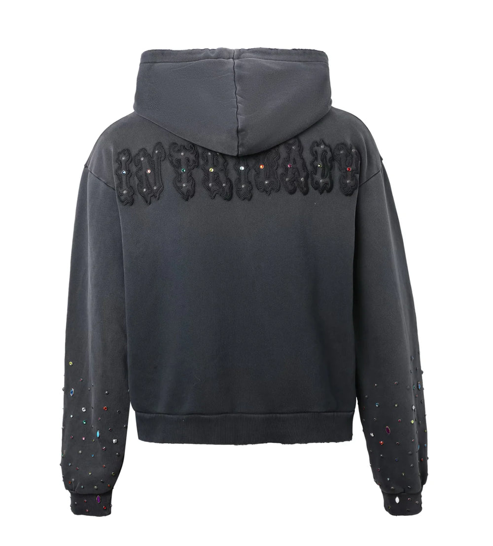 LOST INTRICACY PATCH ZIP UP HOODIE BLACK