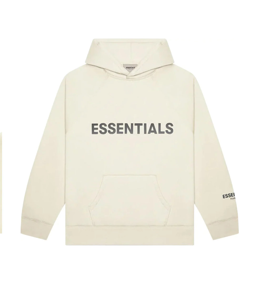 ESSENTIALS CREAM FRONT LOGO HOODIE