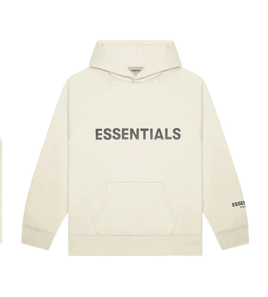 ESSENTIALS CREAM FRONT LOGO HOODIE