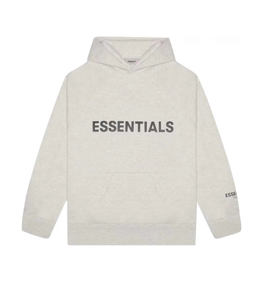 ESSENTIALS OATMEAL FRONT LOGO HOODIE