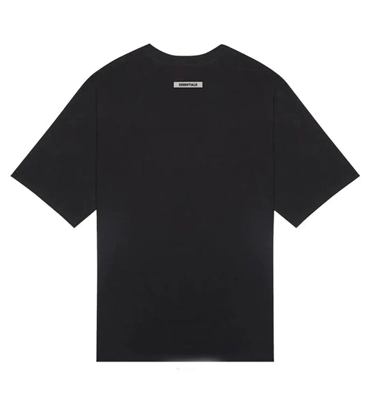 ESSENTIALS BLACK FRONT LOGO TEE