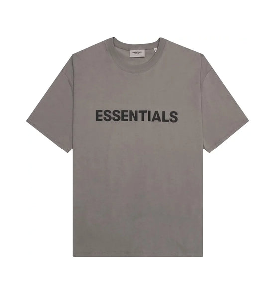 ESSENTIALS TAUPE FRONT LOGO TEE