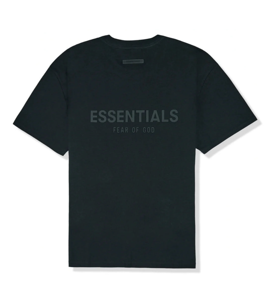 ESSENTIALS BLACK BACK LOGO TEE