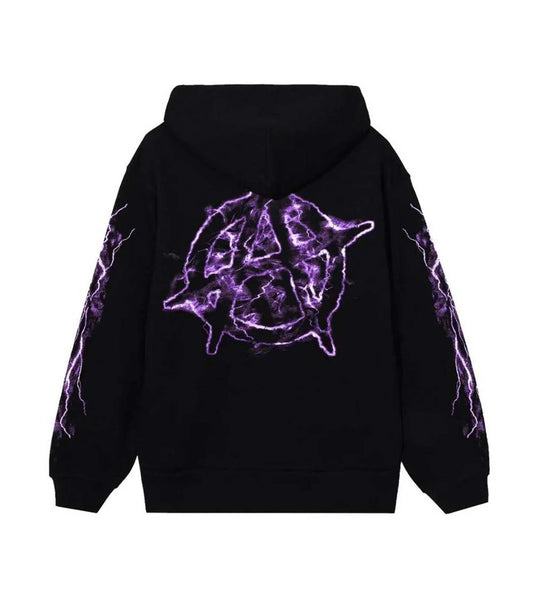 Revenge Purple Lightning Hoodie Black