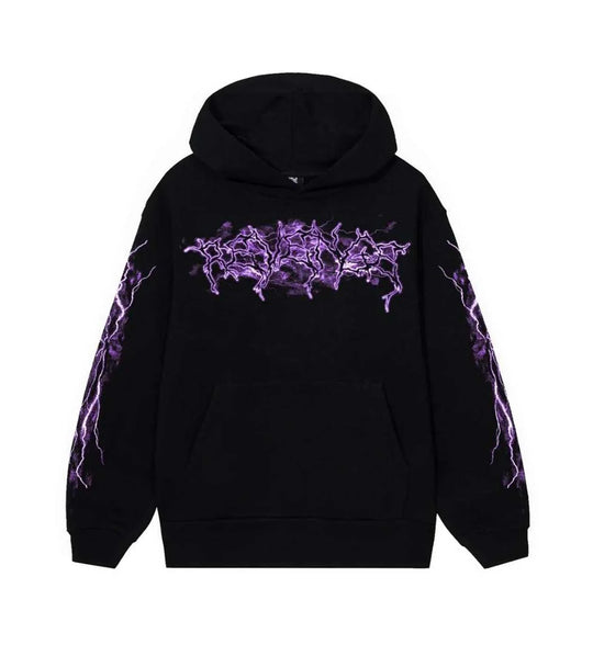 Revenge Purple Lightning Hoodie Black