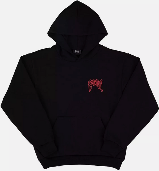 REVENGE OUTLINE SKETCH HOODIE BLACK/RED