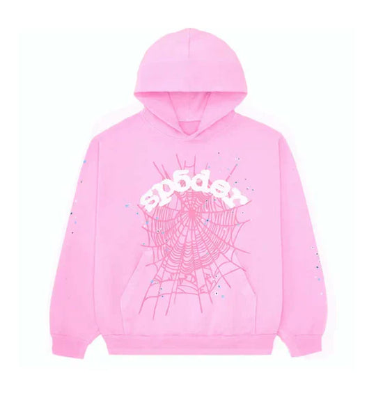 SP5DER LOGO WEB PINK HOODIE