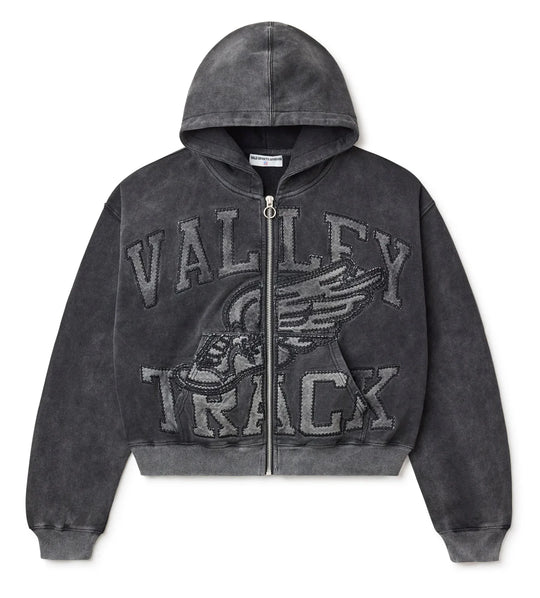 Vale Forever Black Cat Zip Up Hoodie Black