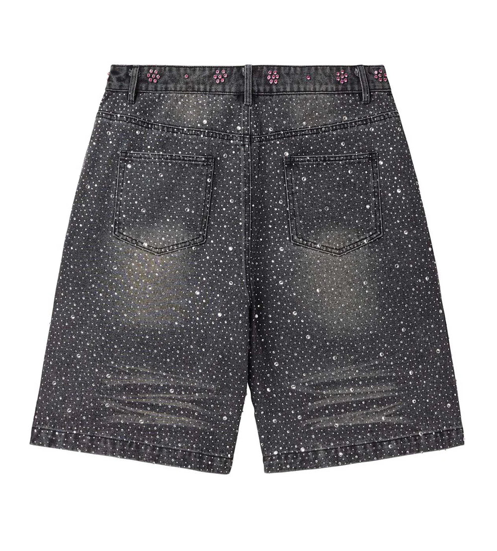 VALE FOREVER ICED OUT JORTS BLACK