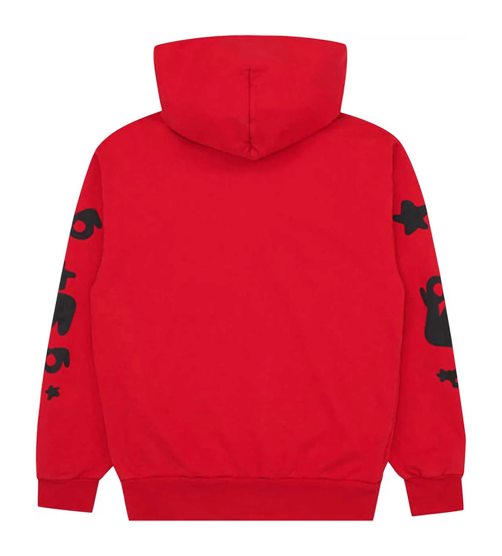 SP5DER BELUGA RED HOODIE