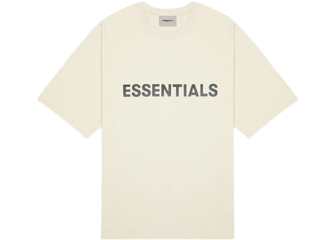 ESSENTIALS CREAM FRONT LOGO TEE